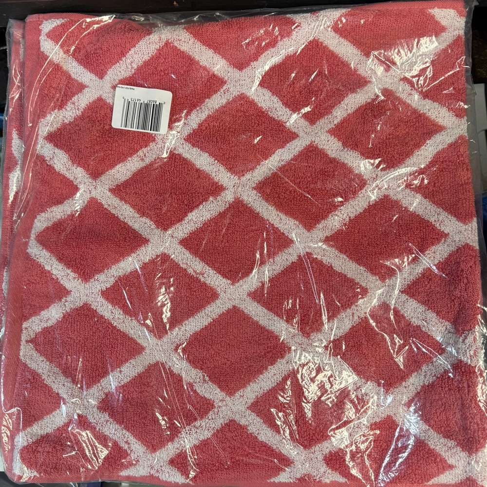 Polo by Ralph Lauren Pink and White Hand Towel